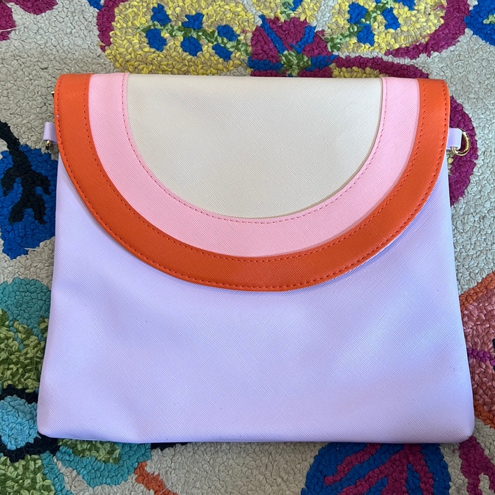 Can’t clutch this, purple, orange, pink pouch